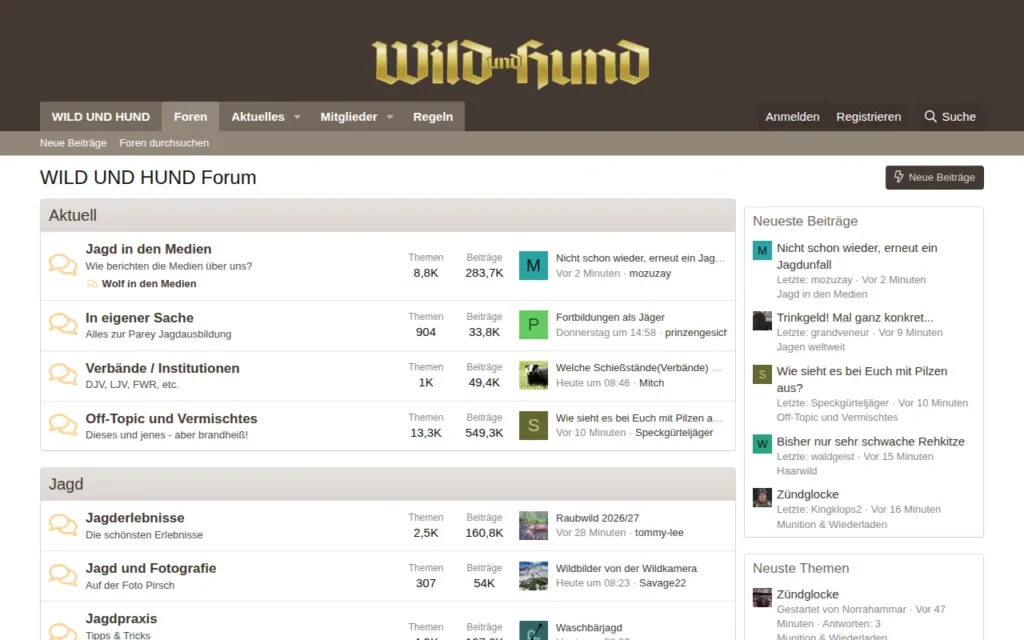 Startseite von WILD UND HUND Forum