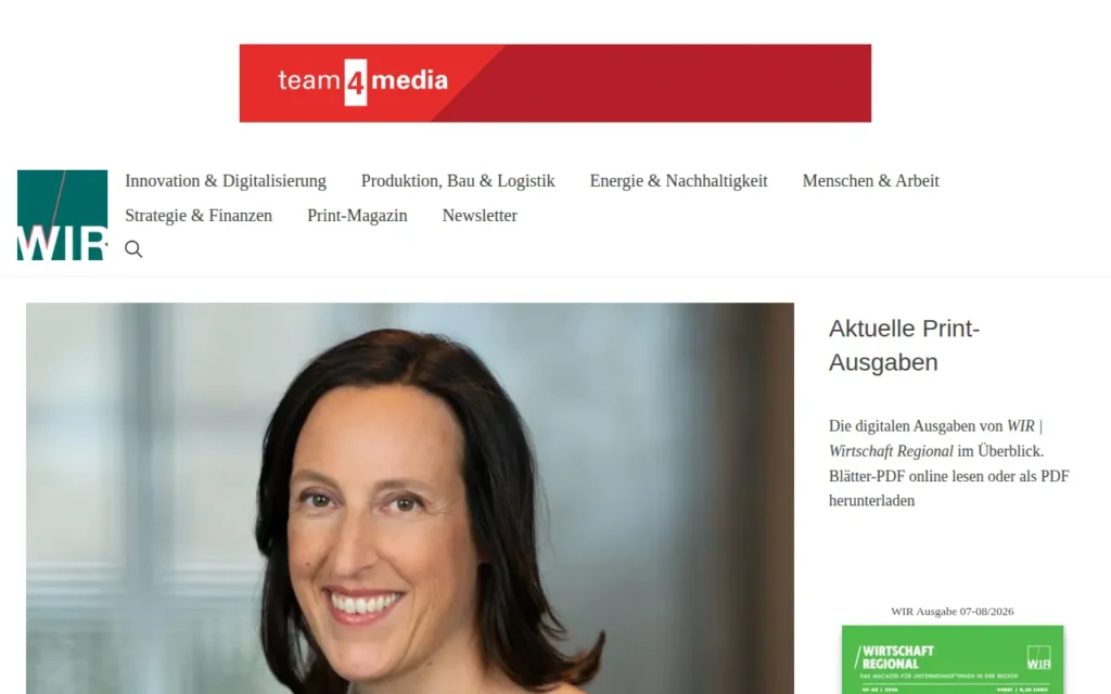 Startseite von WIR | Wirtschaft Regional