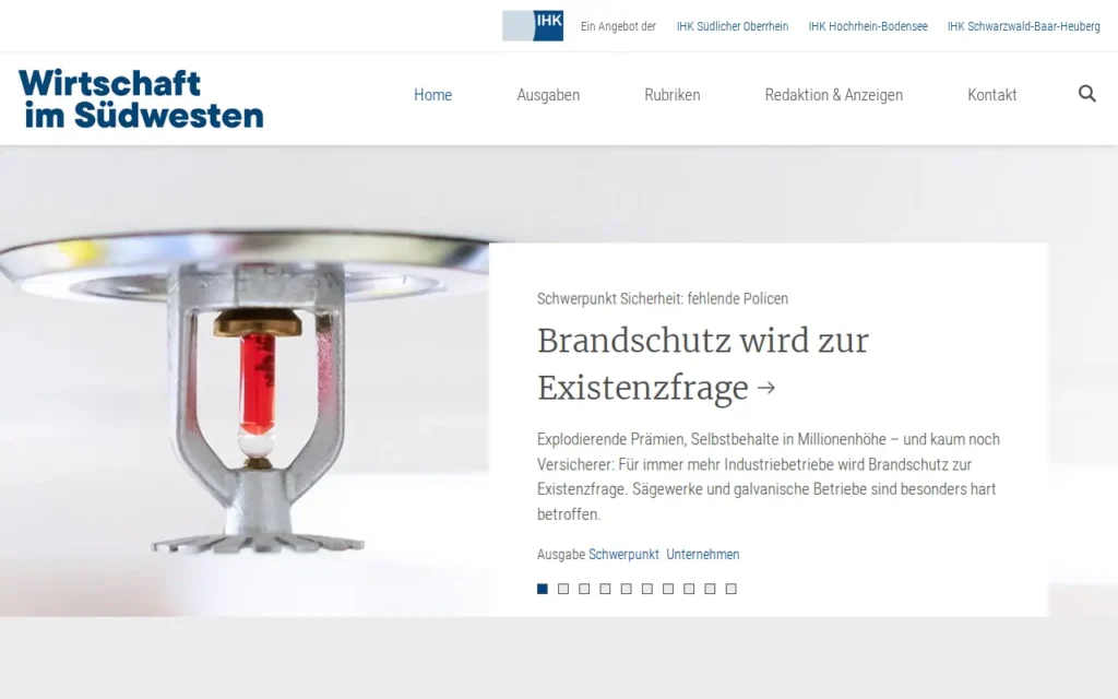 Startseite von Wirtschaft im Südwesten