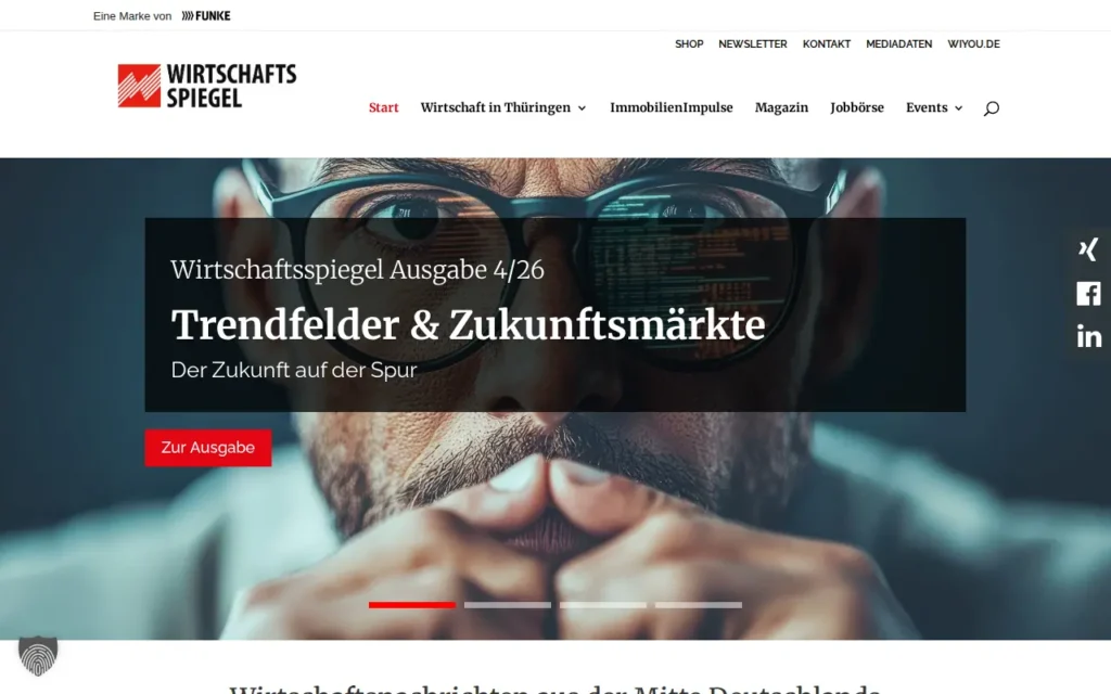 Startseite von Wirtschaftsspiegel Thüringen