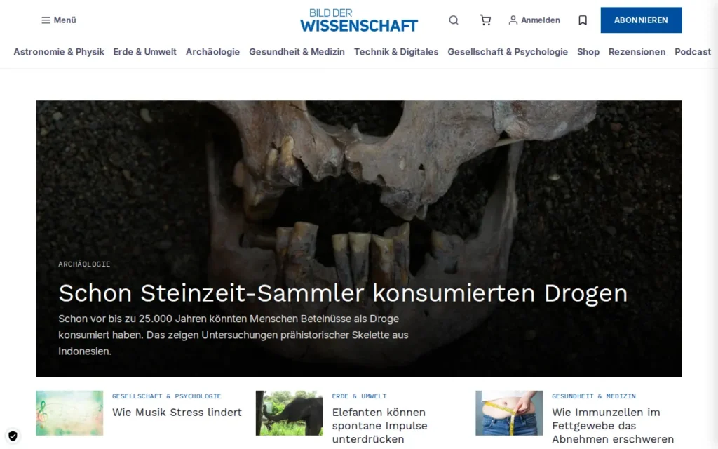 Startseite von wissenschaft.de / bild der wissenschaft