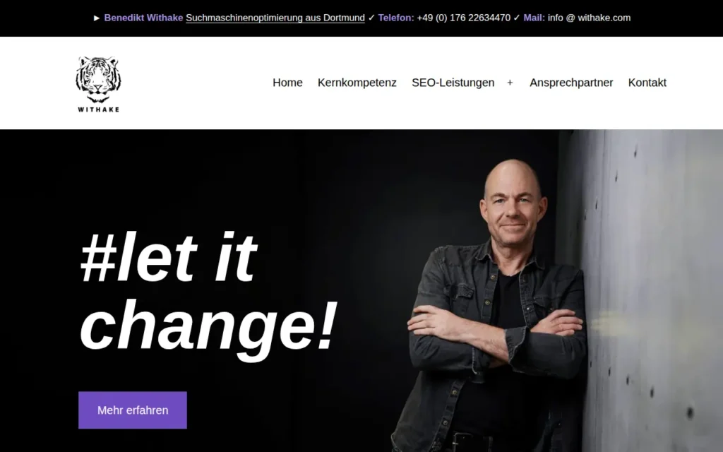 Startseite von Withake Suchmaschinenoptimierung
