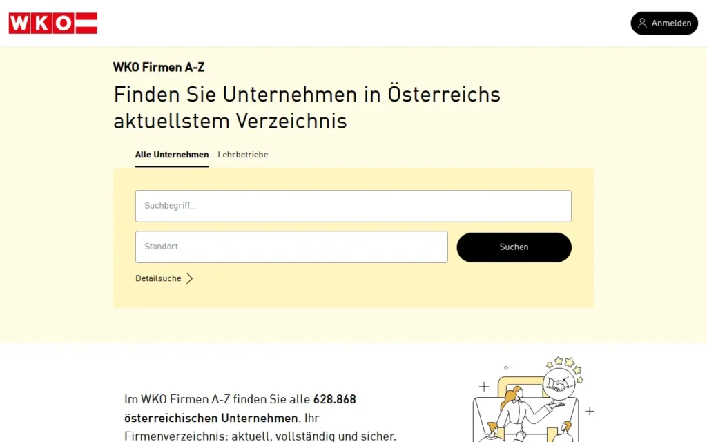 Startseite von WKO Firmen A-Z