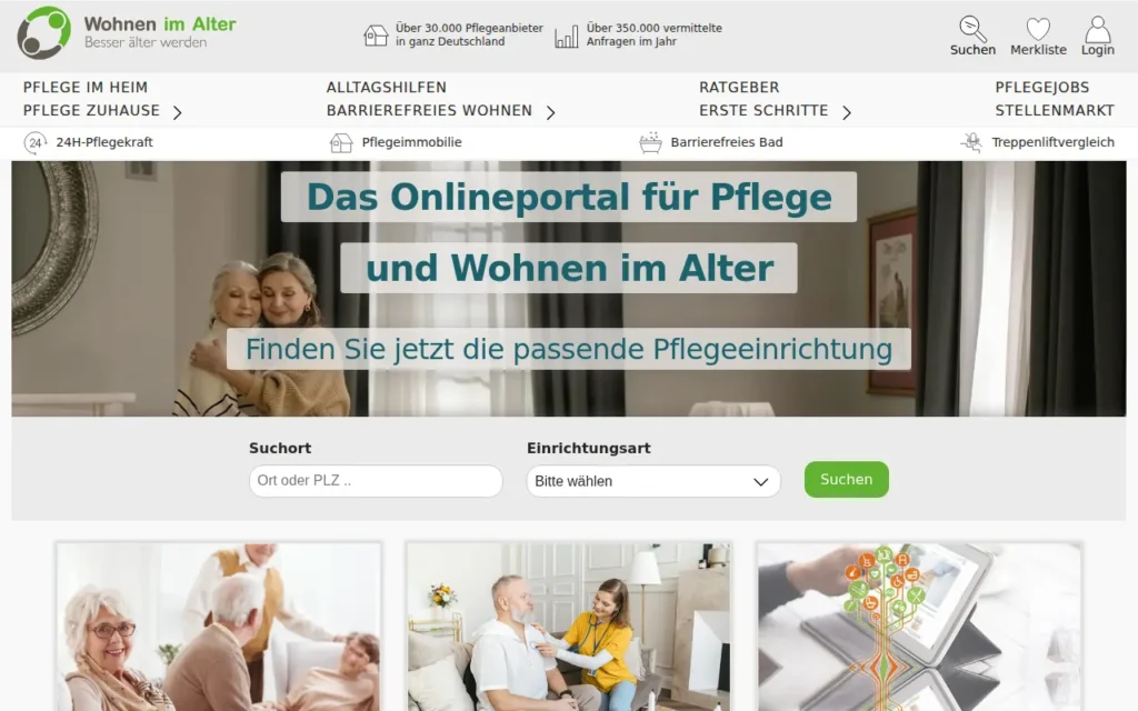 Startseite von Wohnen im Alter