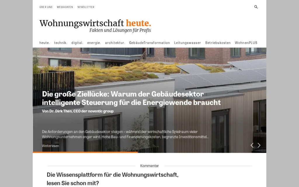 Startseite von Wohnungswirtschaft heute