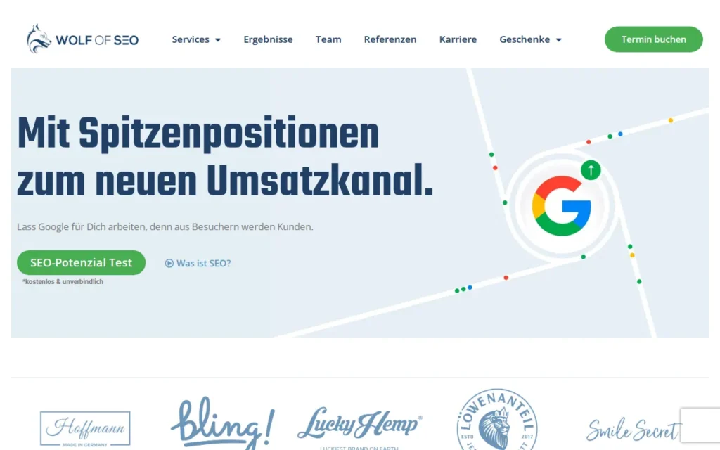Startseite von WOLF OF SEO FZ-LLC