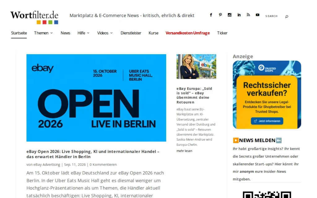 Startseite von Wortfilter