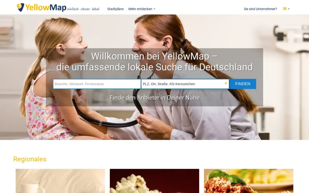 Startseite von YellowMap