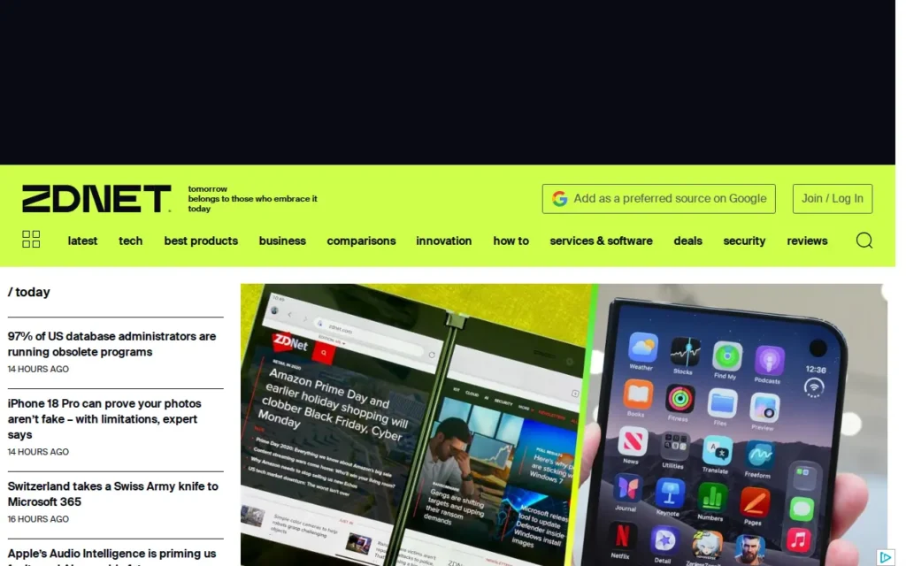 Startseite von ZDNet.de