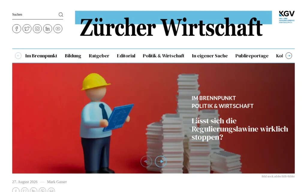 Startseite von Zürcher Wirtschaft