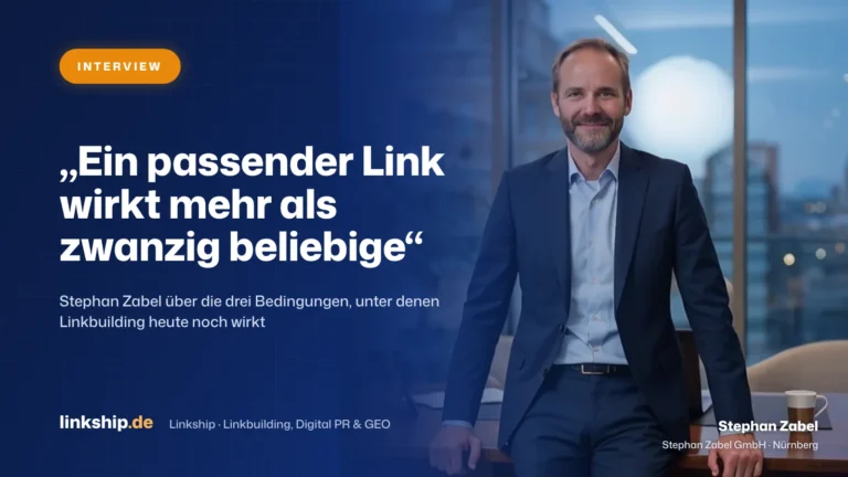 Titelkarte: Interview mit Stephan Zabel – „Ein passender Link wirkt mehr als zwanzig beliebige“, Linkship